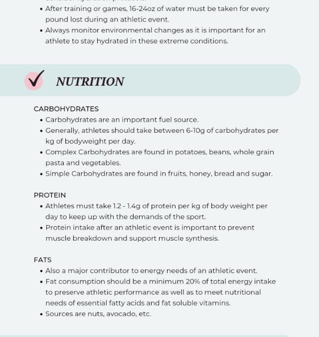 Kaya FC Academy Nutrition and Hydration Guidelines