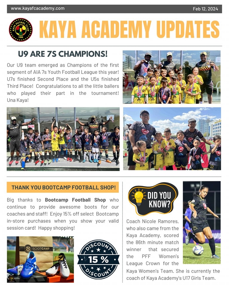 Kaya FC Academy Updates February 14, 2024