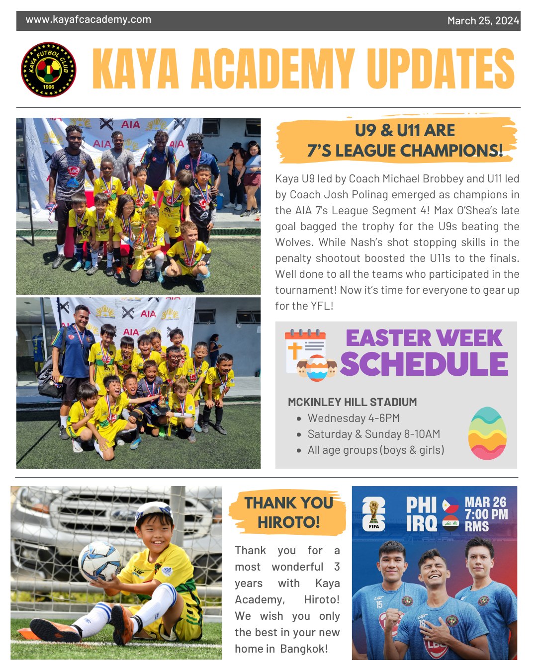 Kaya FC Academy - March 25, 2024