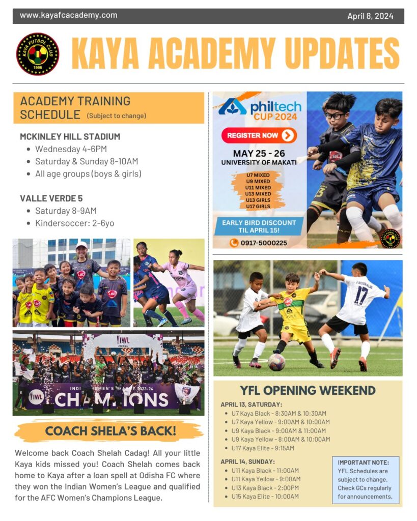 Kaya FC Academy Updates - April 8, 2024