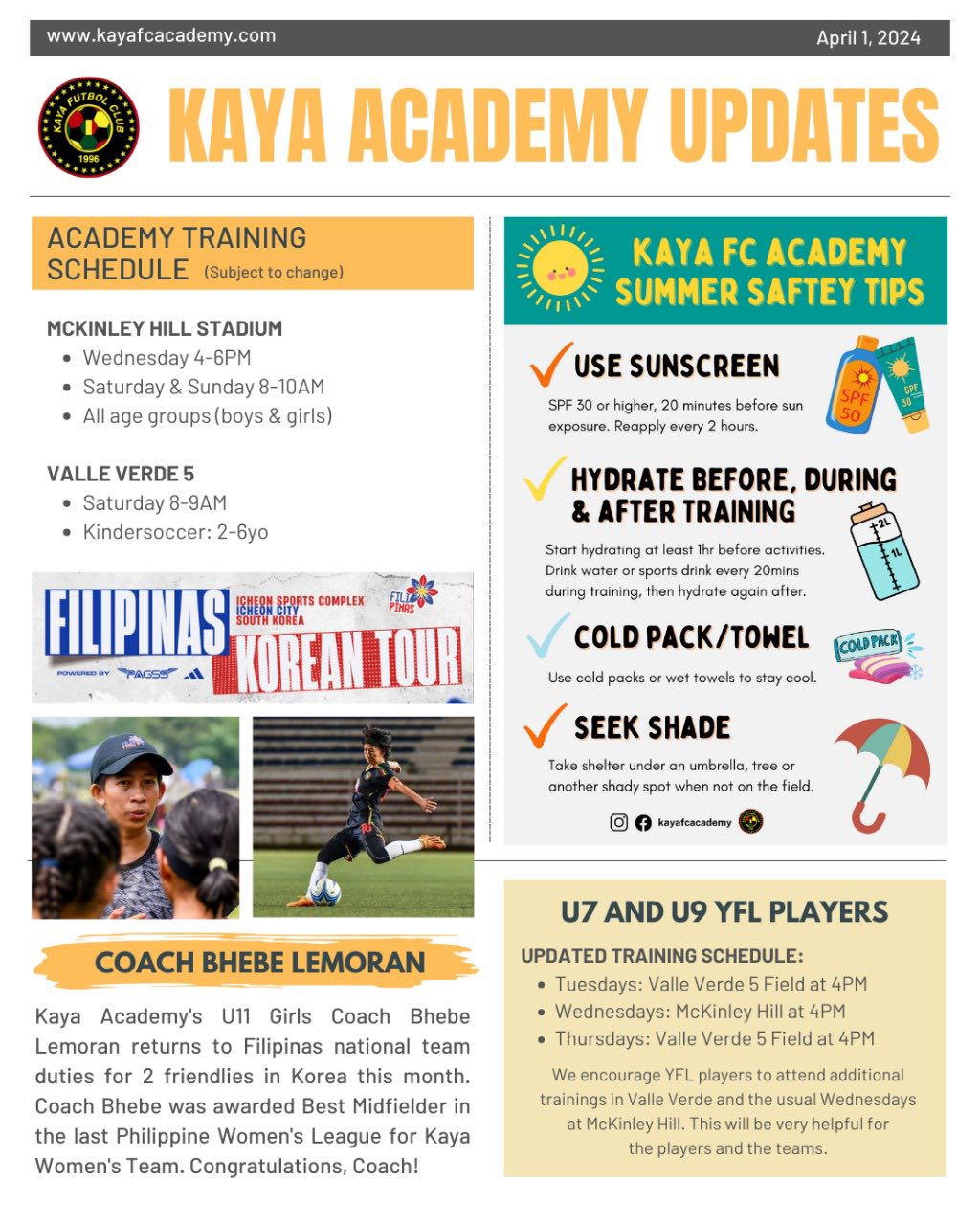 Academy Updates - April 1, 2024
