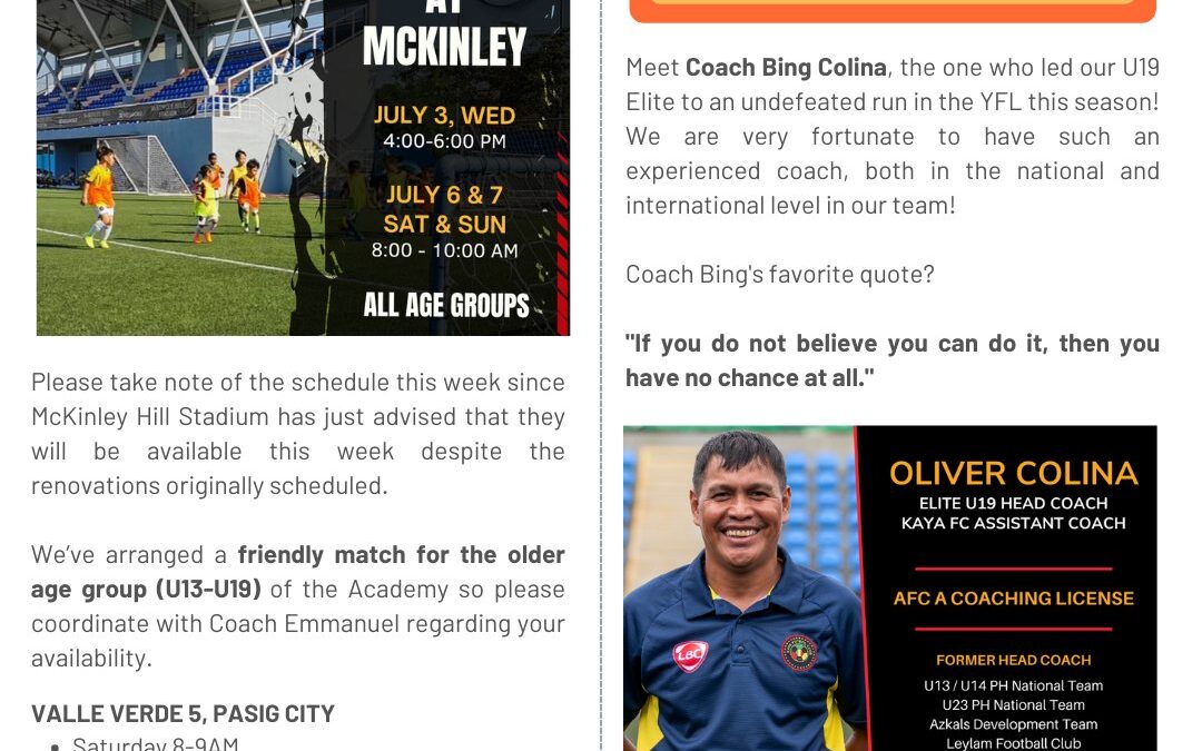 Academy Updates – July 1, 2024