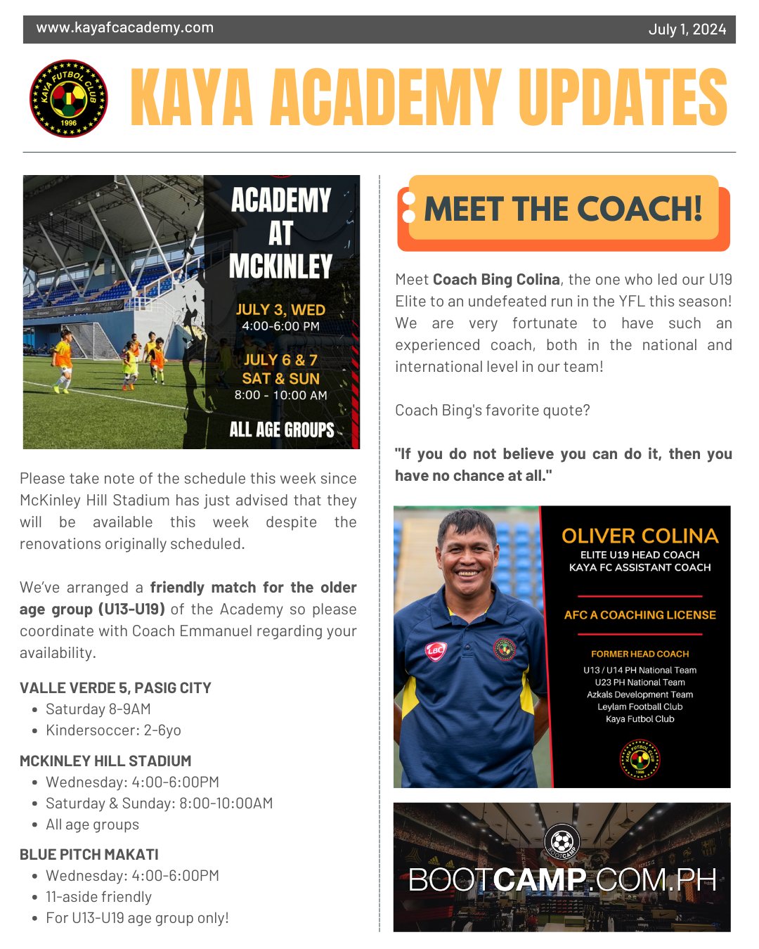 Academy Updates - July 1, 2024