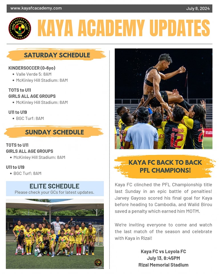 Kaya FC Academy Academy Updates - July 8, 2024