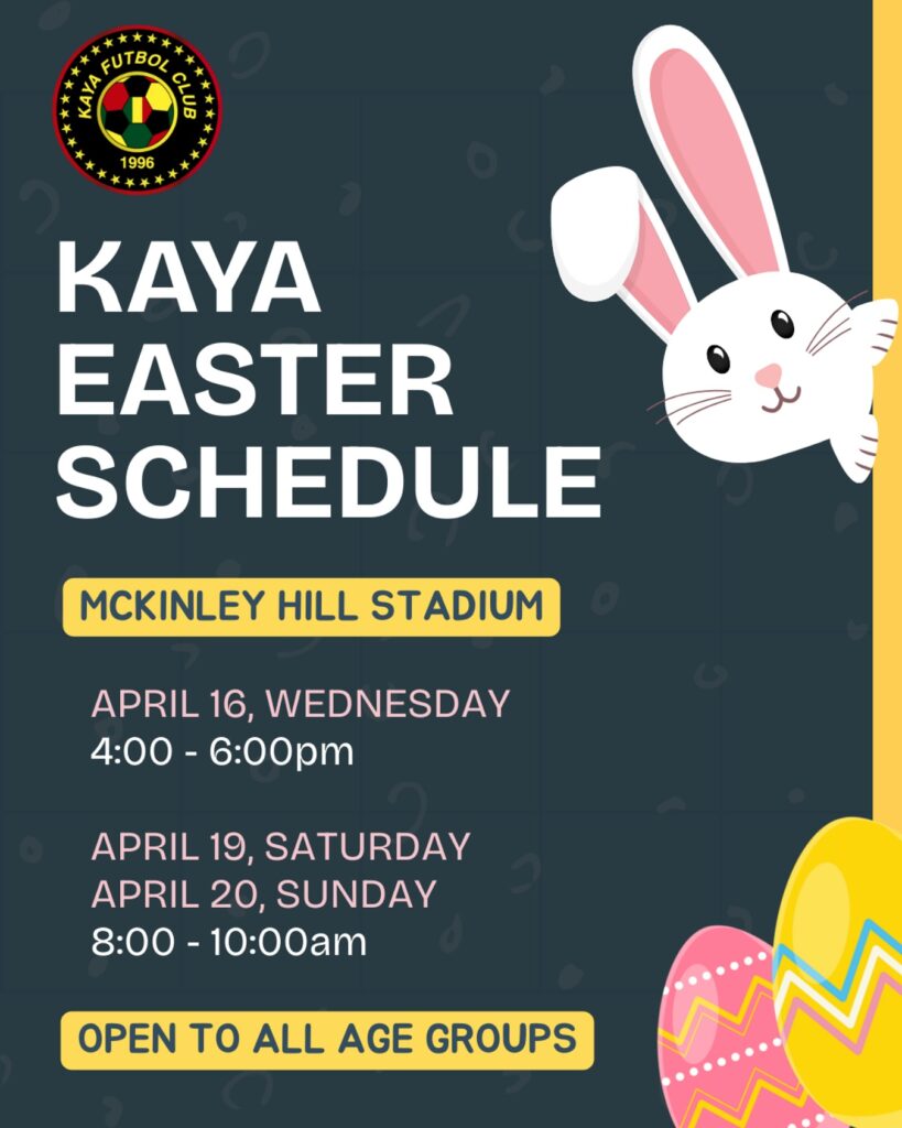 Easter Training Schedule 2025