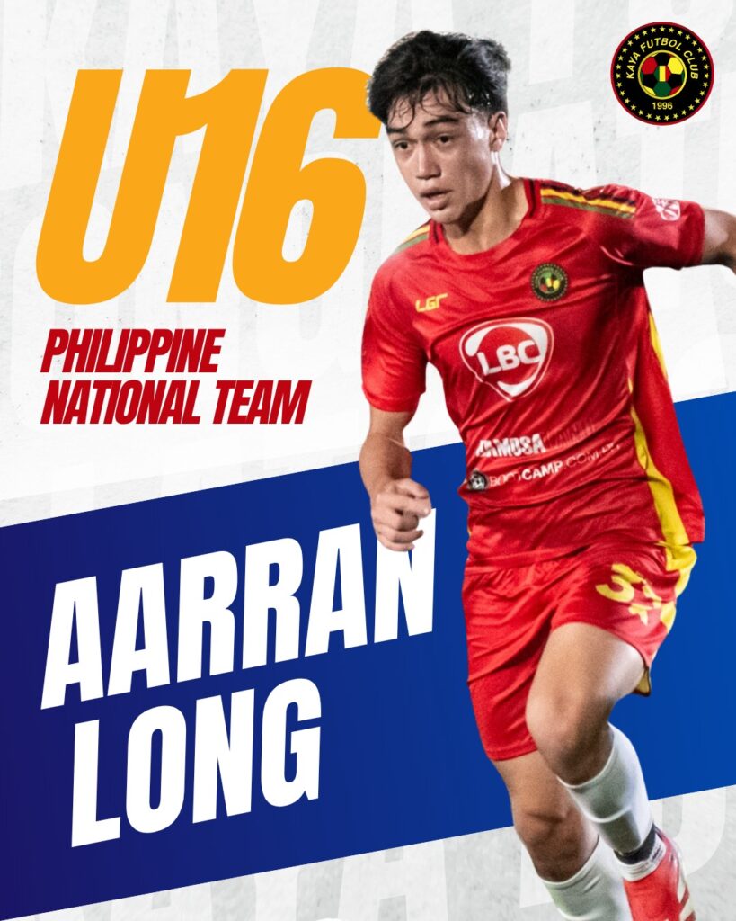Aarran Long and the rest of the U16 Philippine National Team - Kaya FC Academy