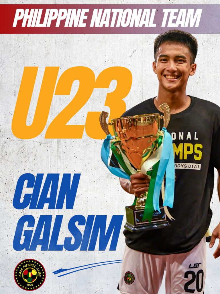 Kaya Elite Alumni Cian Galsim called to the National Team for 2025 Asean U23 Mandiri Cup
