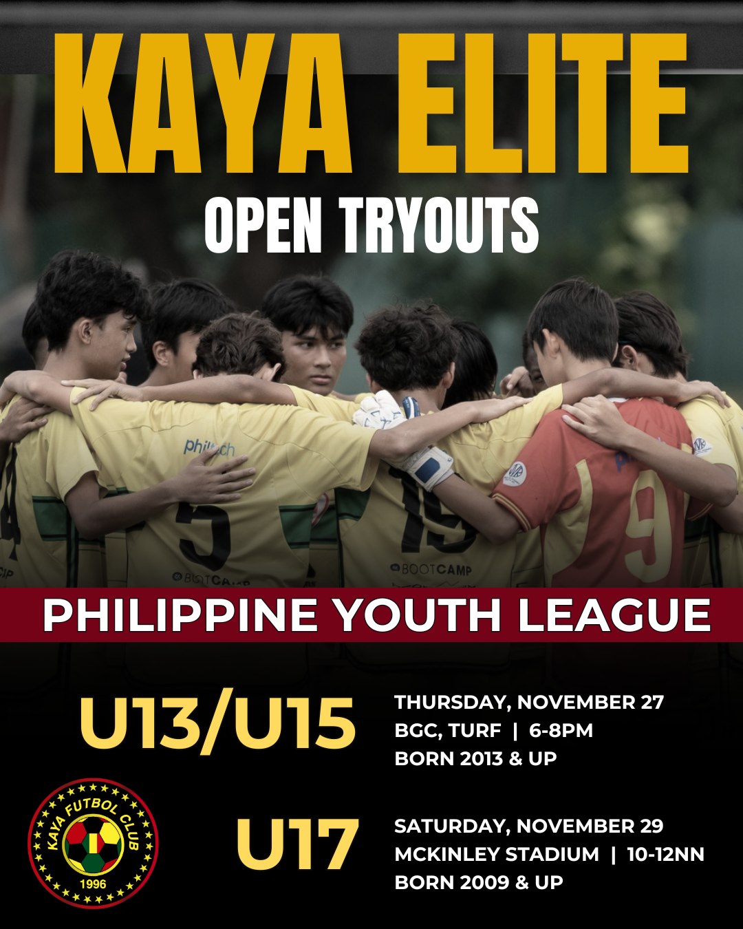 Kaya Elite Open Tryouts