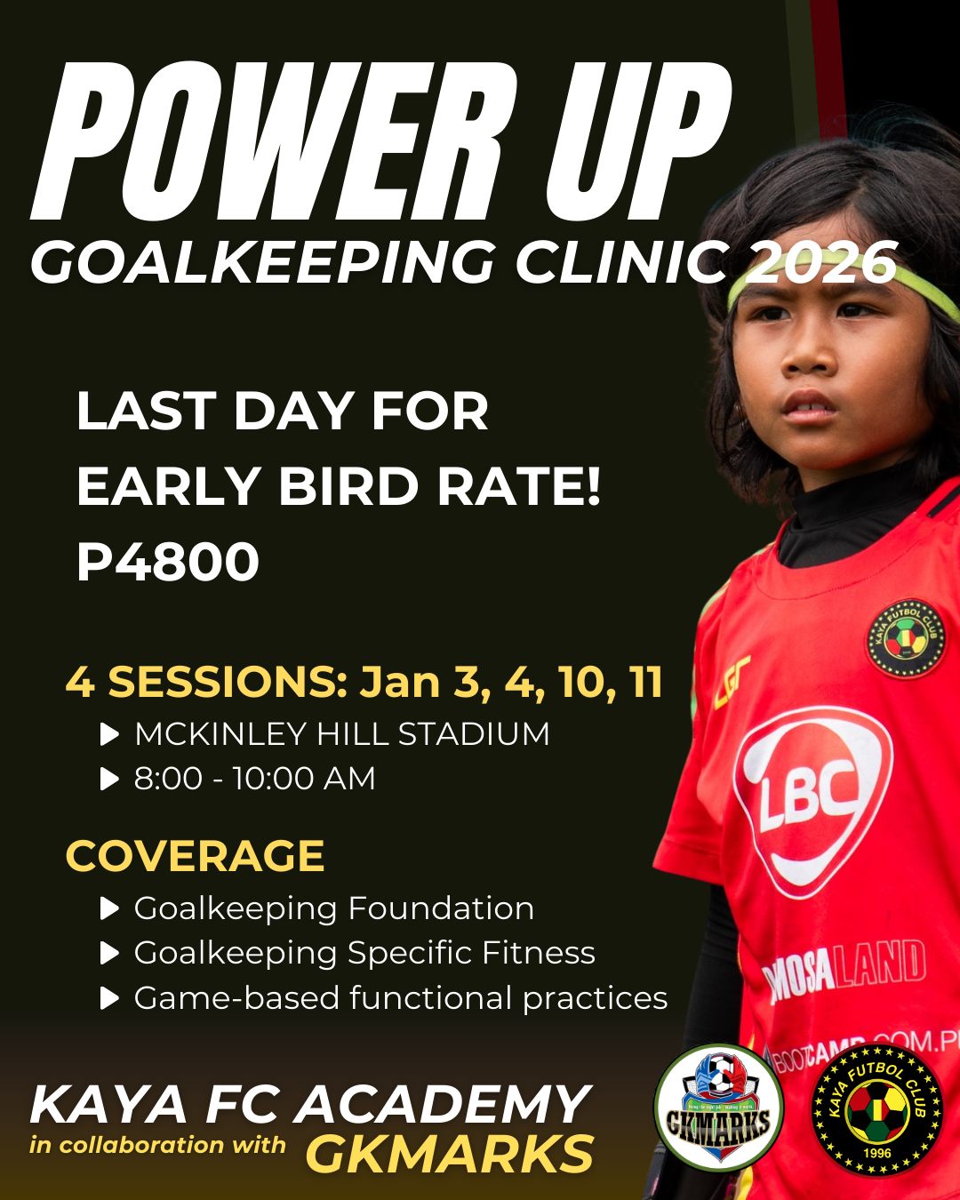 Kaya FC Academy x GKMarks Goalkeeping Clinic January 2026