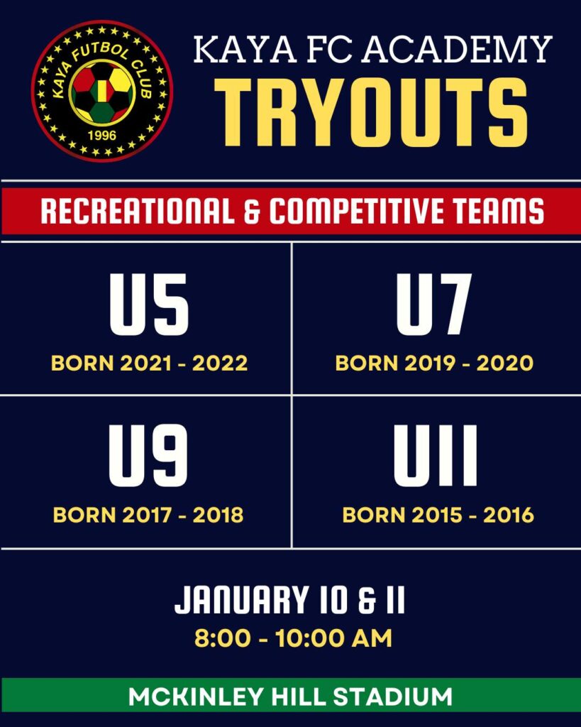 Kaya FC Academy January 10 and 11, 2026