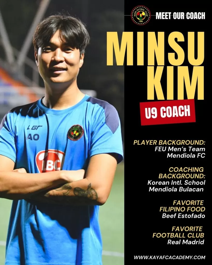 Coach Minsu Kim is the Academy's New U9 Head Coach.