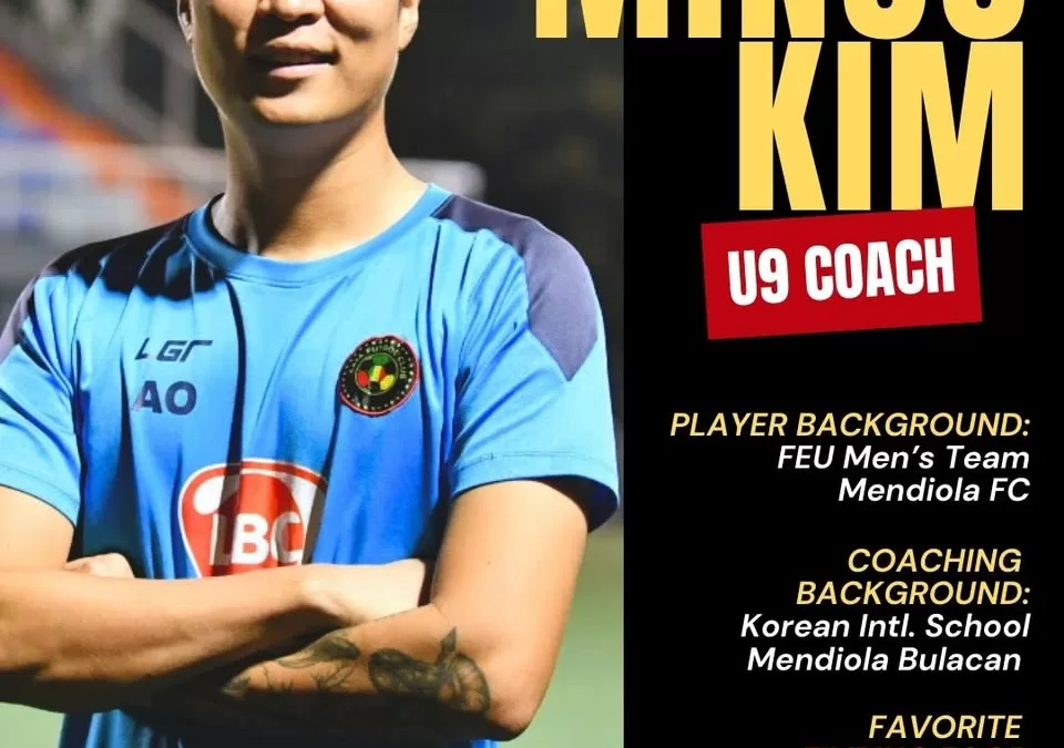 Coach Minsu Kim is the Academy’s New U9 Head Coach.