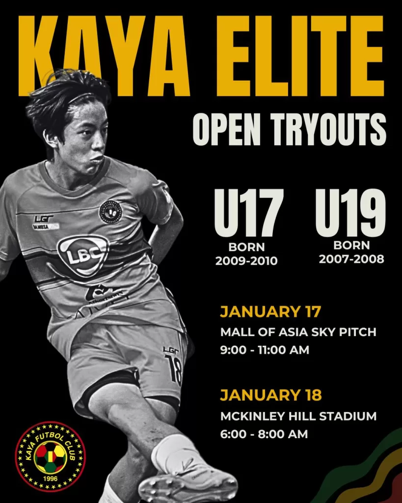 Kaya FC Elite Tryouts U17 and U19