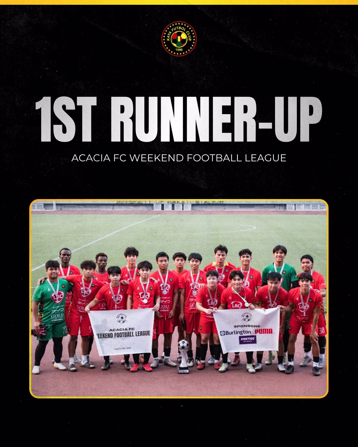 Kaya Elite U19/U23 Secures 1st Runner-Up in Acacia Cup