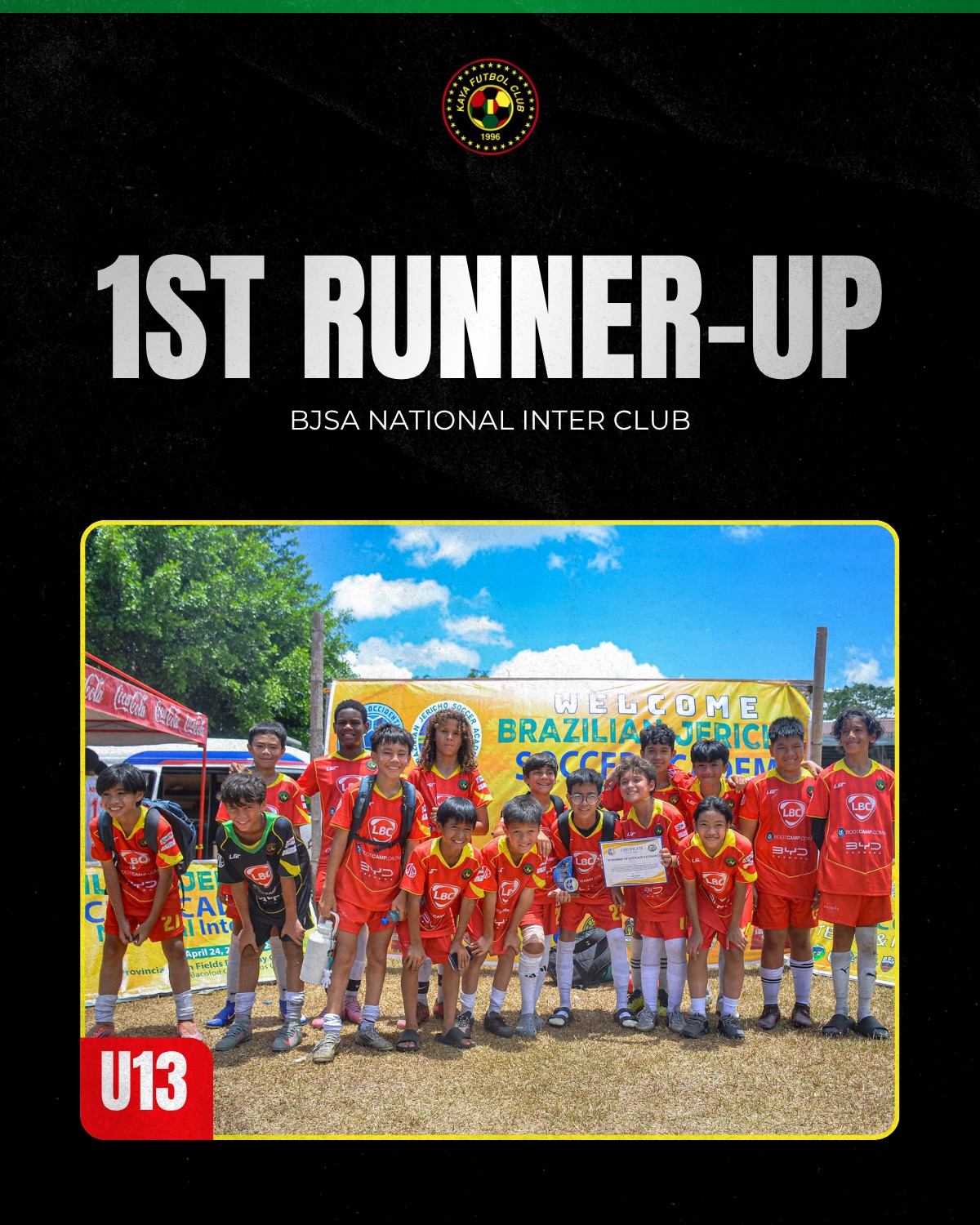 Kaya Bag Wins in BJSA Bacolod - U13 1st Runner Up